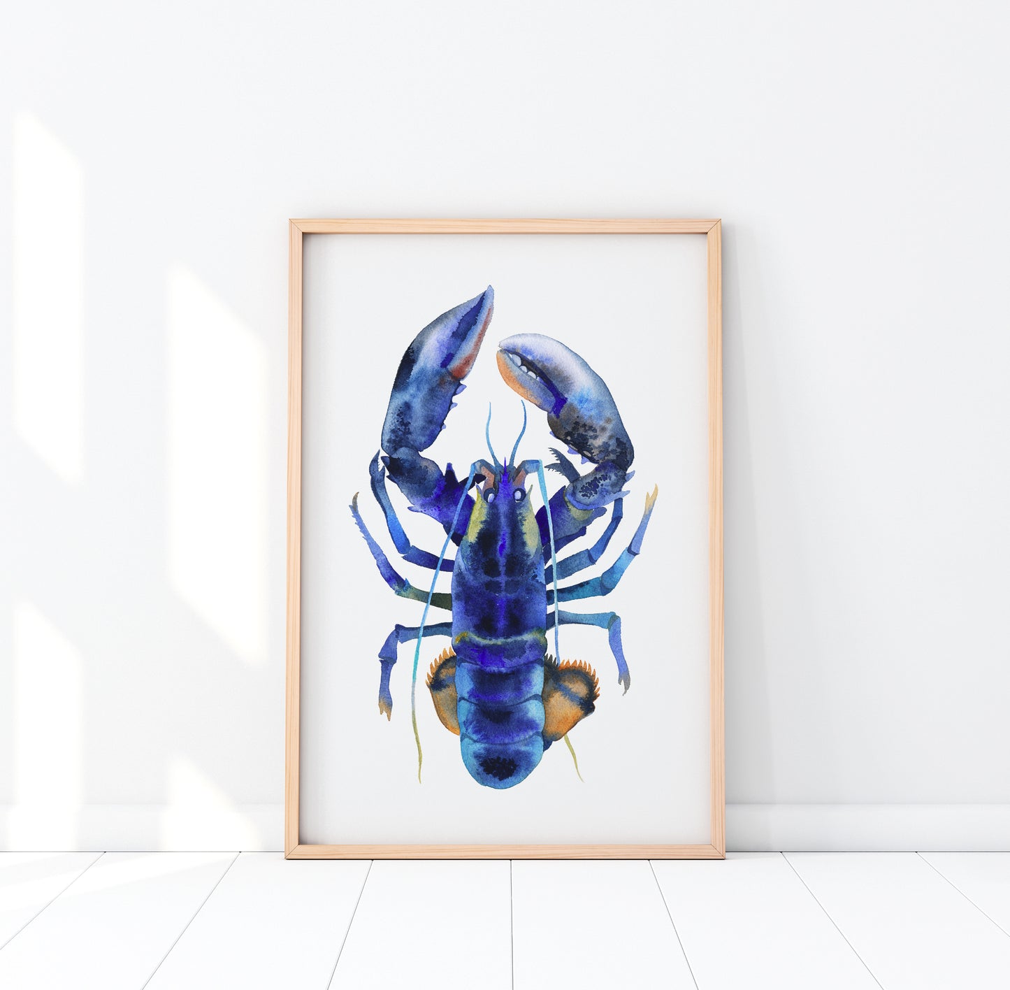 BLUE LOBSTER Watercolor Painting Giclée Print #L01