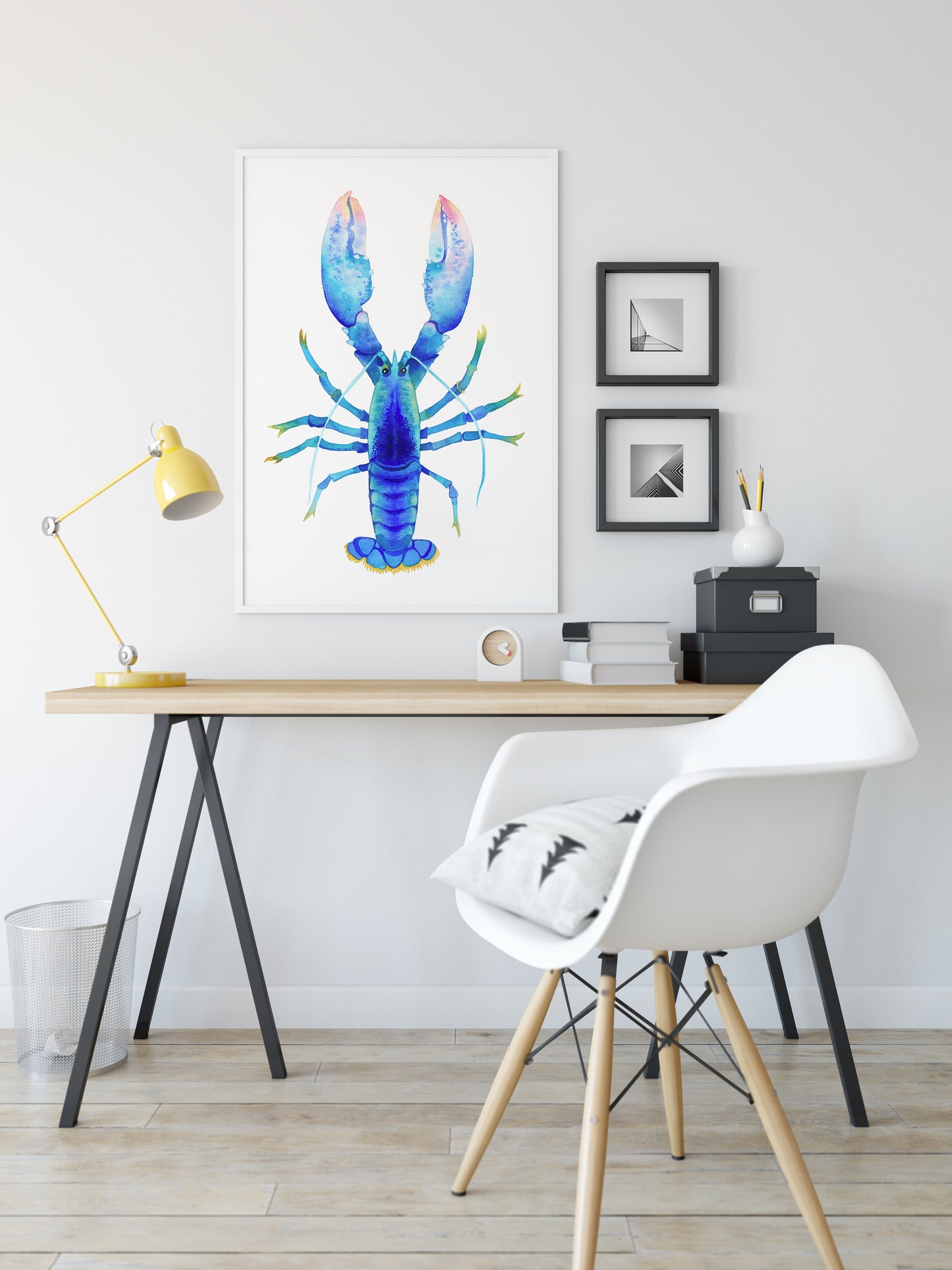 BLUE LOBSTER Watercolor Painting Giclée Print #L02