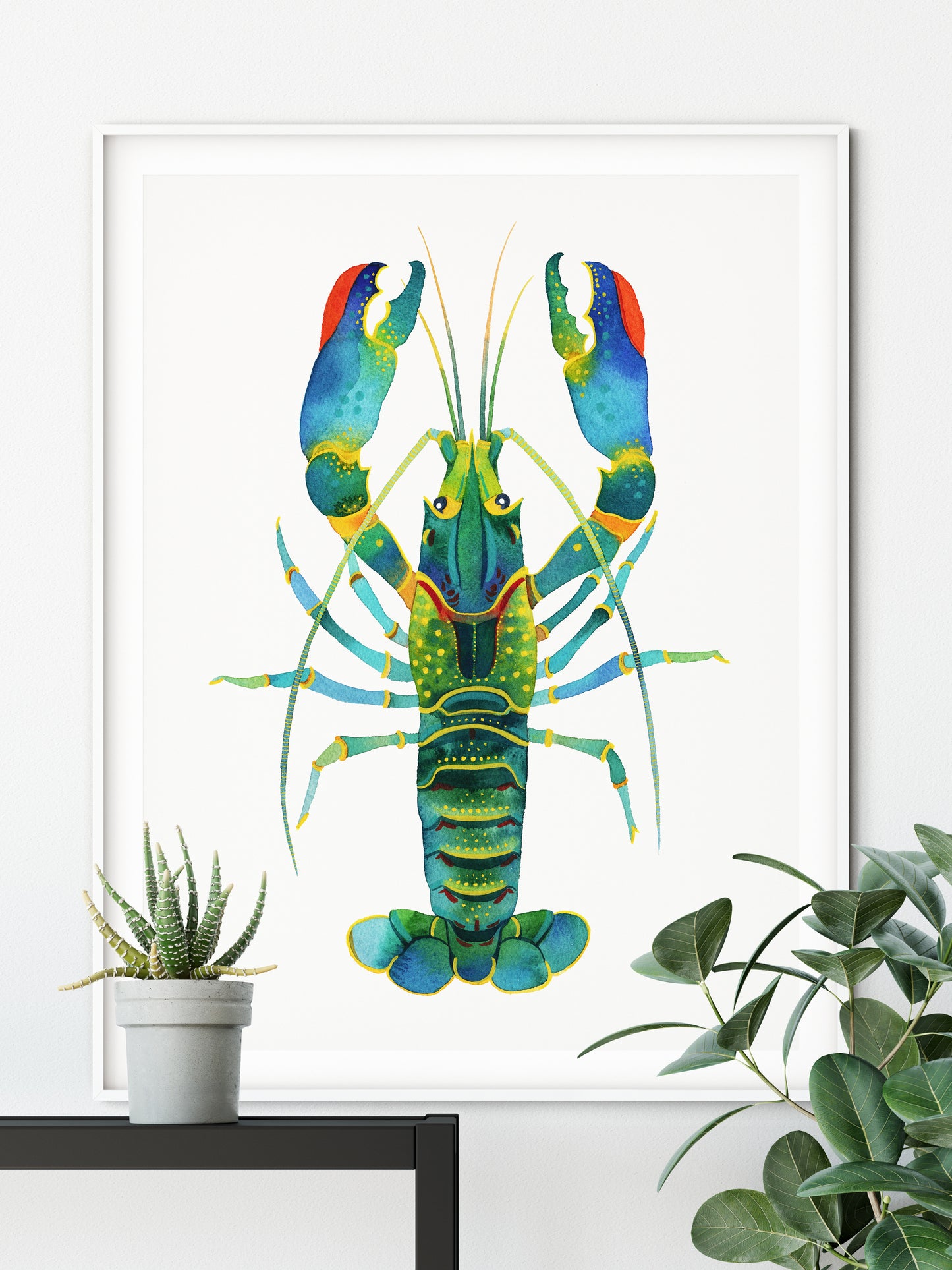 RED CLAW CRAYFISH LOBSTER Watercolor Painting Giclée Print #L03