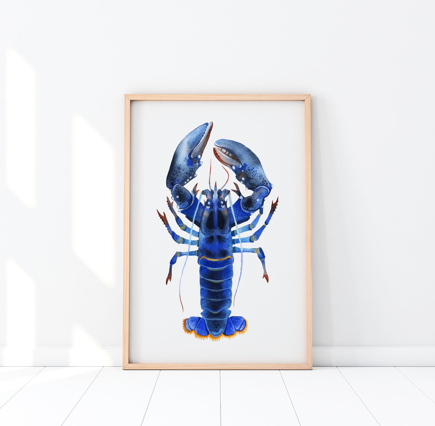 BLUE LOBSTER Watercolor Painting Giclée Print #L04