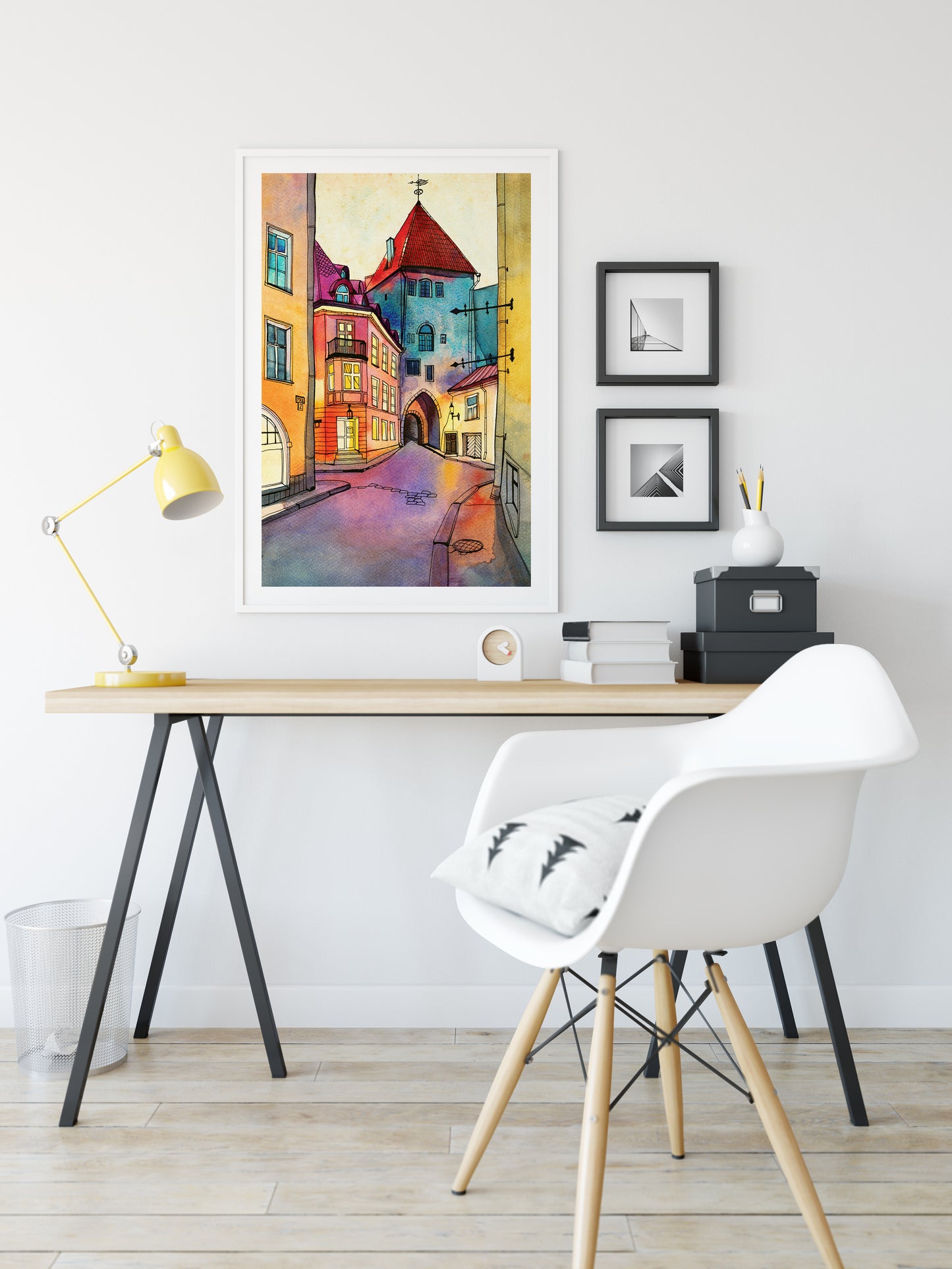 PIKK STREET IN TALLINN Watercolor Painting Giclée Print #A05