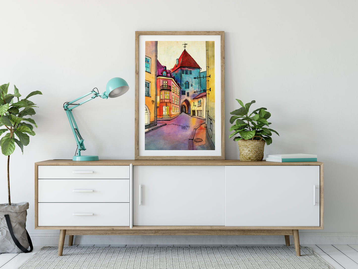 PIKK STREET IN TALLINN Watercolor Painting Giclée Print #A05