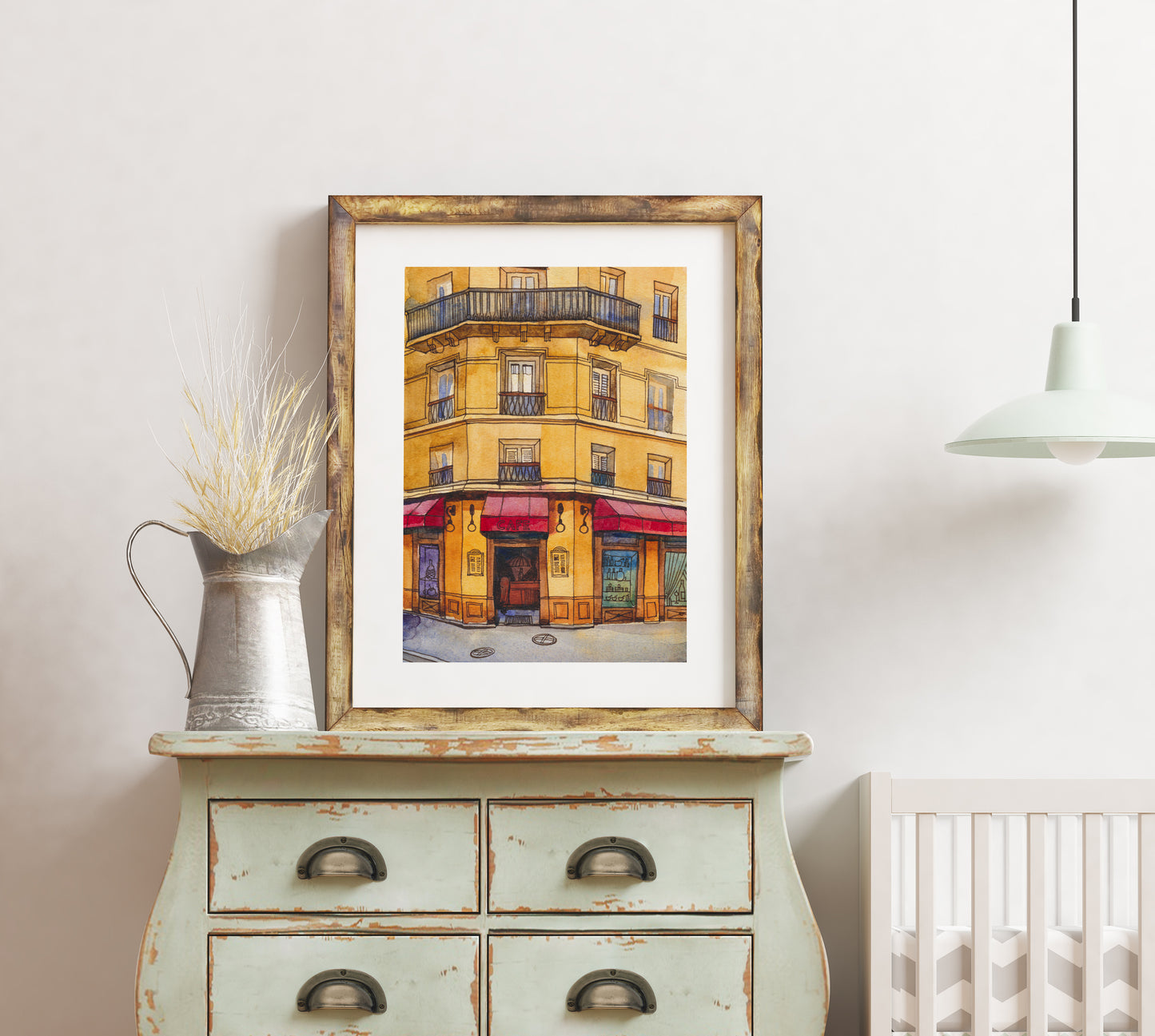 CAFE IN PARIS Watercolor Painting Giclée Print #A09
