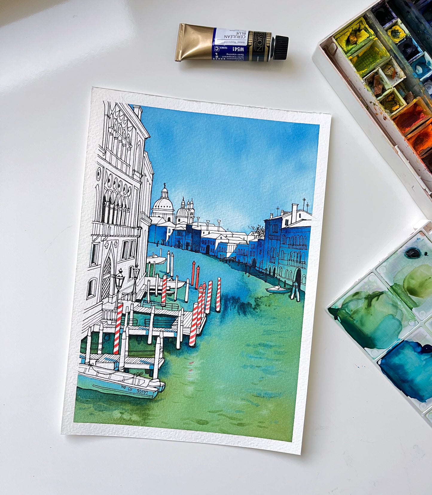 VENICE GRAND CANAL Watercolor Painting Giclée Print #A10