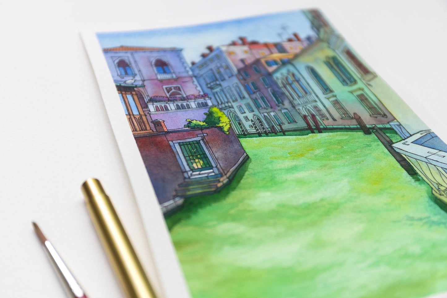 VENICE Canal Watercolor Painting Giclée Print #A14