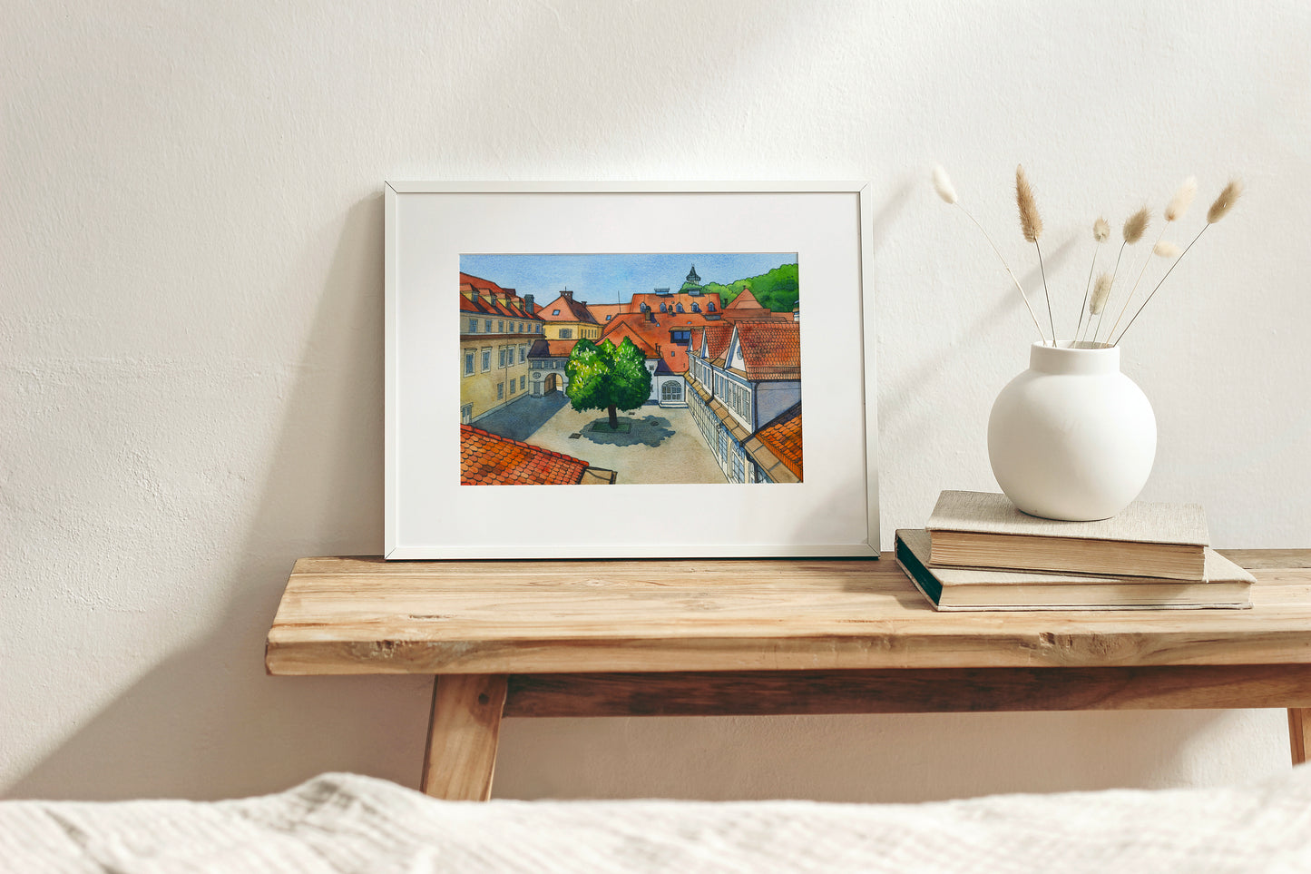 Graz Courtyard at Hofgasse 13 — Architecture Watercolor Giclée Print (#A21)