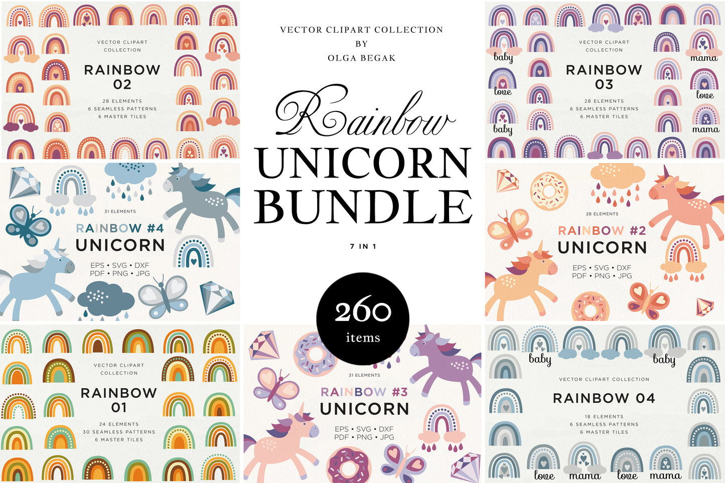 RAINBOW UNICORN Graphics Bundle
