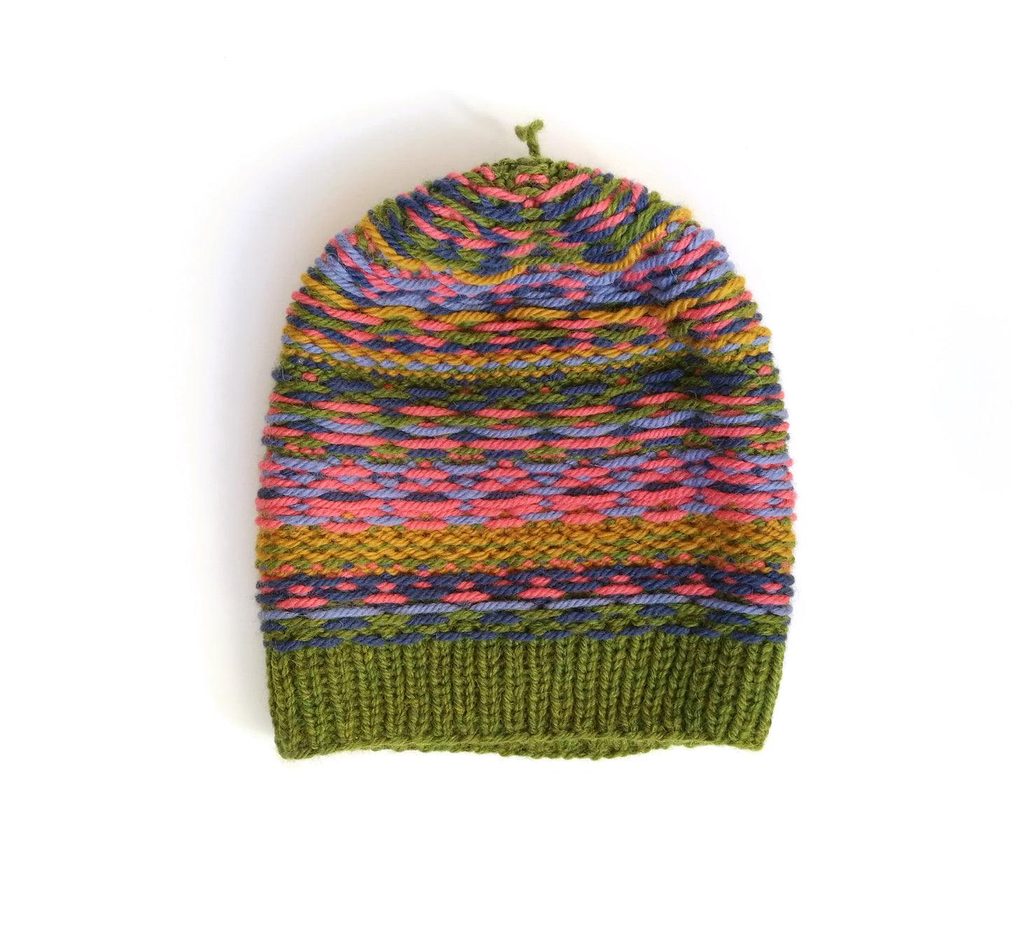 Hand-knitted Fair Isle hat in Bergen knitting pattern