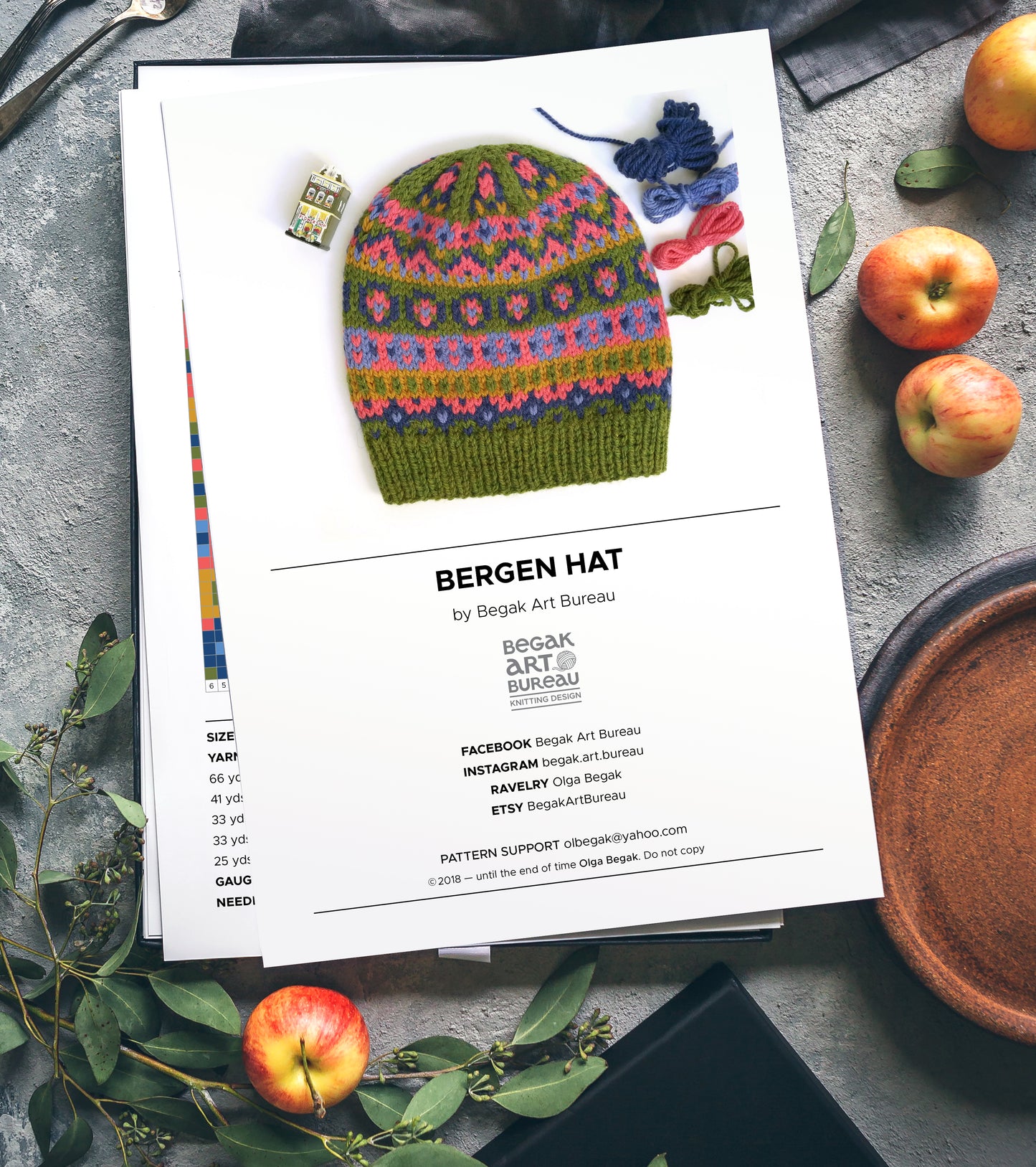 Hand-knitted Fair Isle hat in Bergen knitting pattern