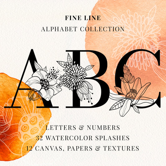 FINE LINE Floral Alphabet