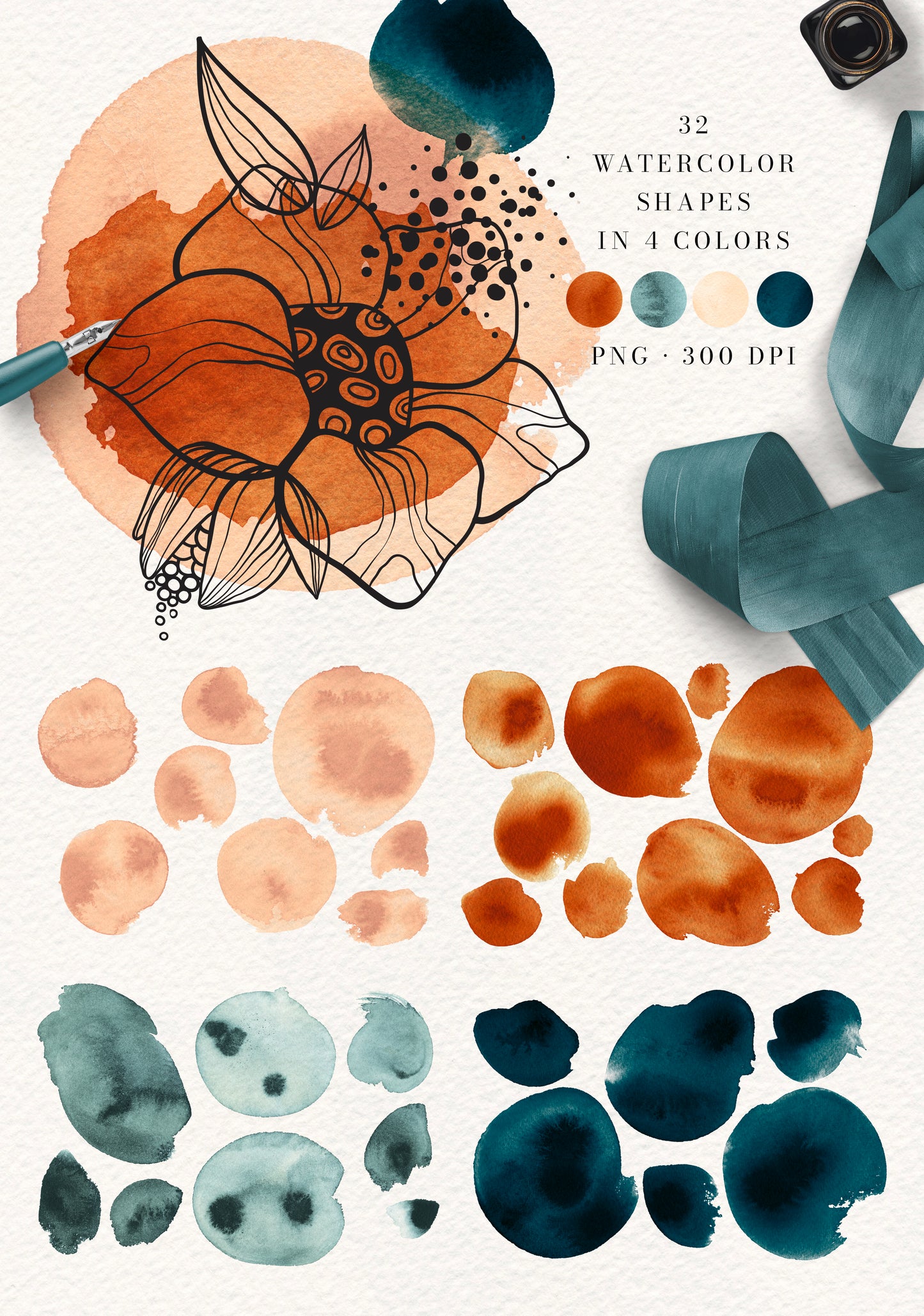 FINE LINE Floral Alphabet