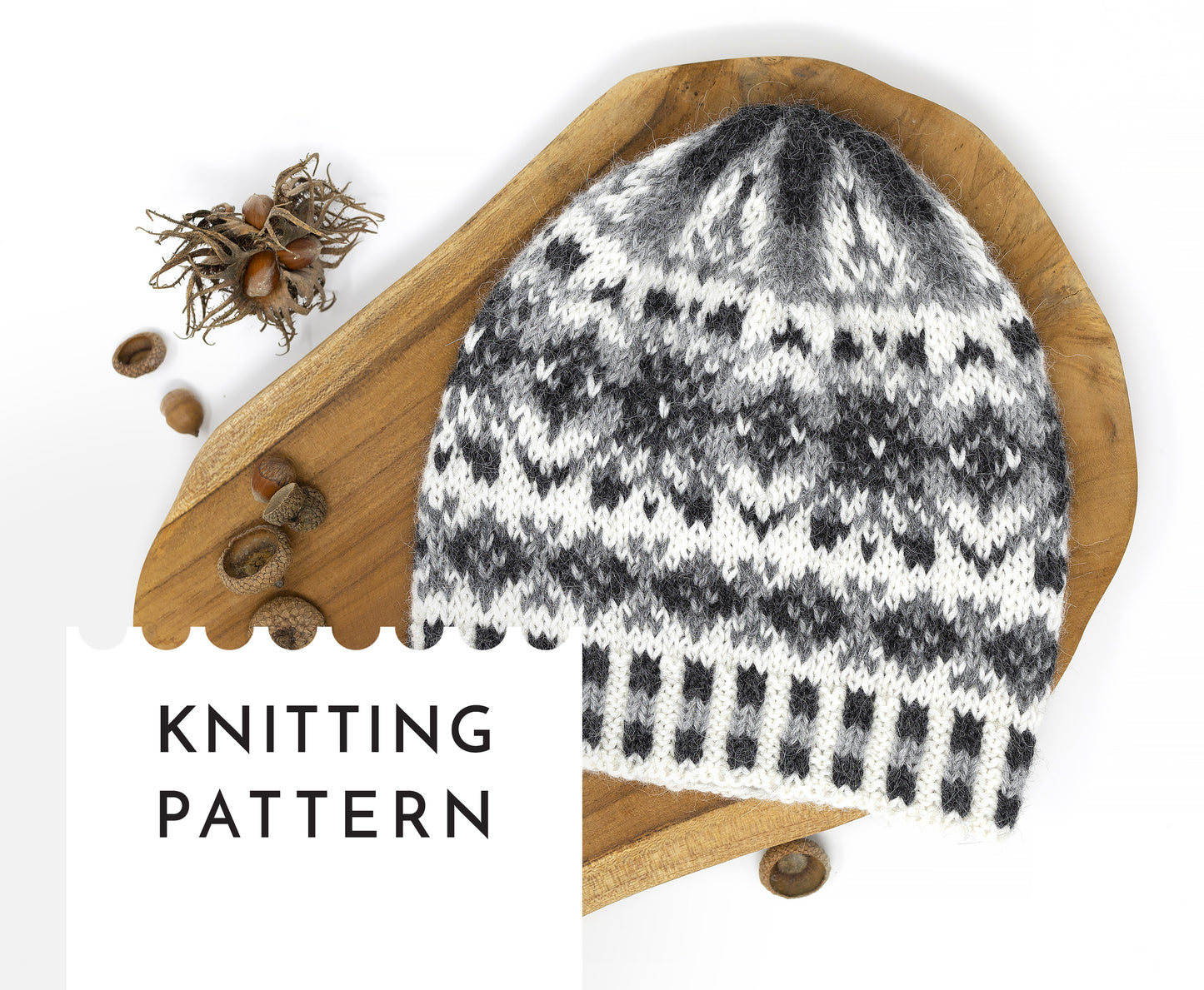 Fair Isle knitted beanie hat
