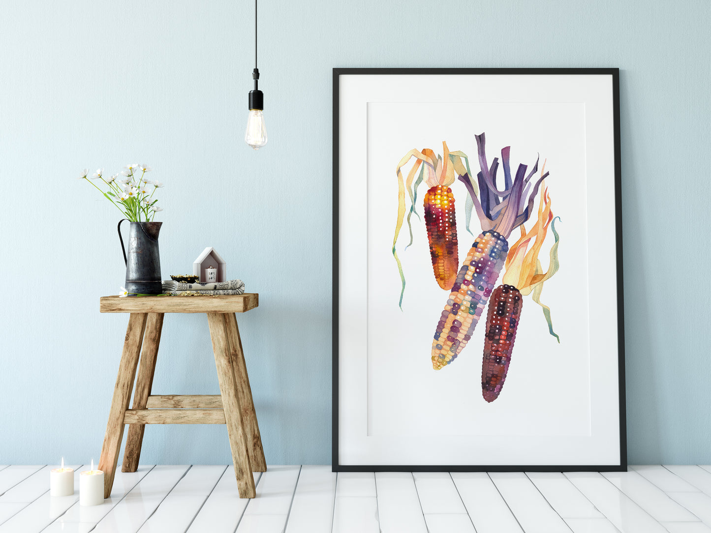 INDIAN CORN Watercolor Painting Giclée Print #W01
