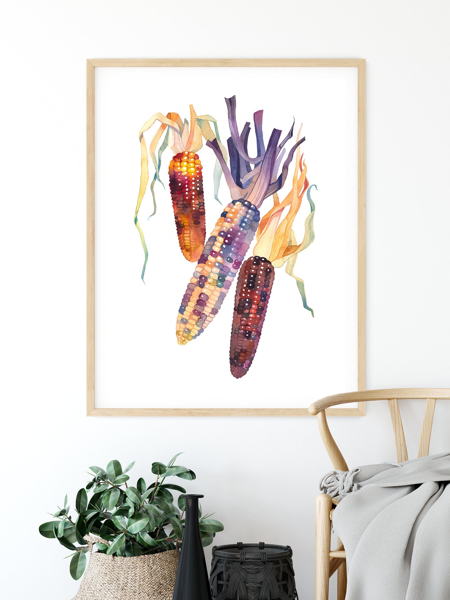 INDIAN CORN Watercolor Painting Giclée Print #W01