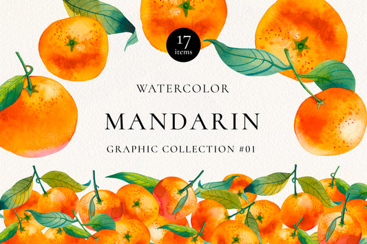 WATERCOLOR MANDARIN Graphic Collection #01