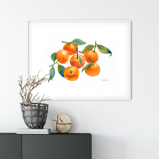 ORANGE MANDARINS Watercolor Painting Giclée Print #W13