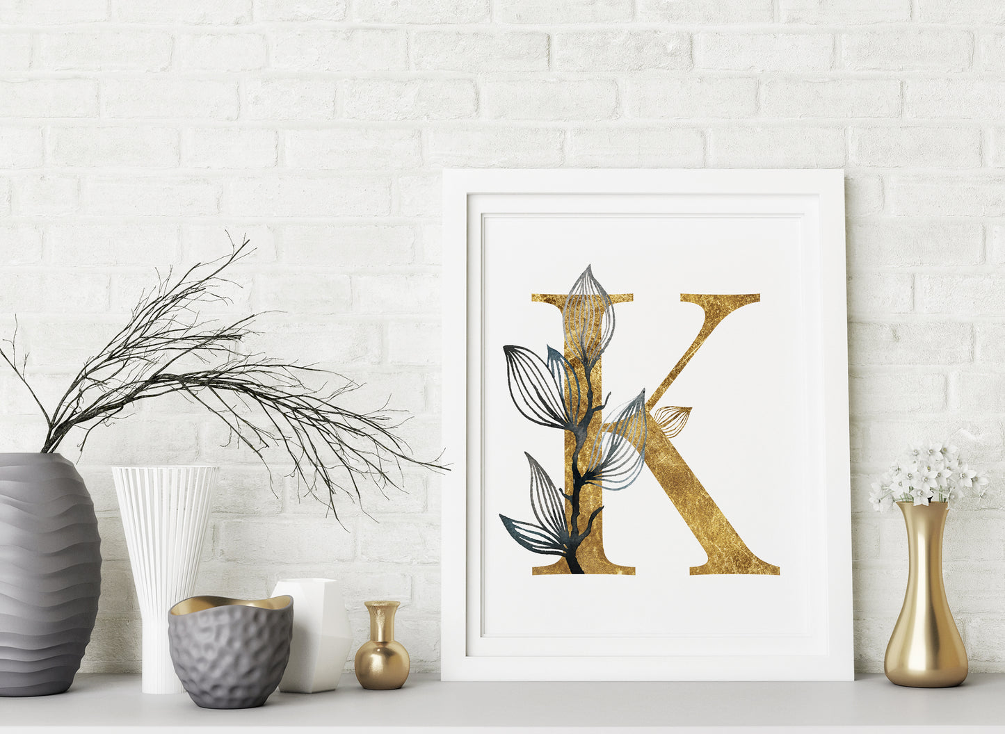 OLA Floral Gold Alphabet