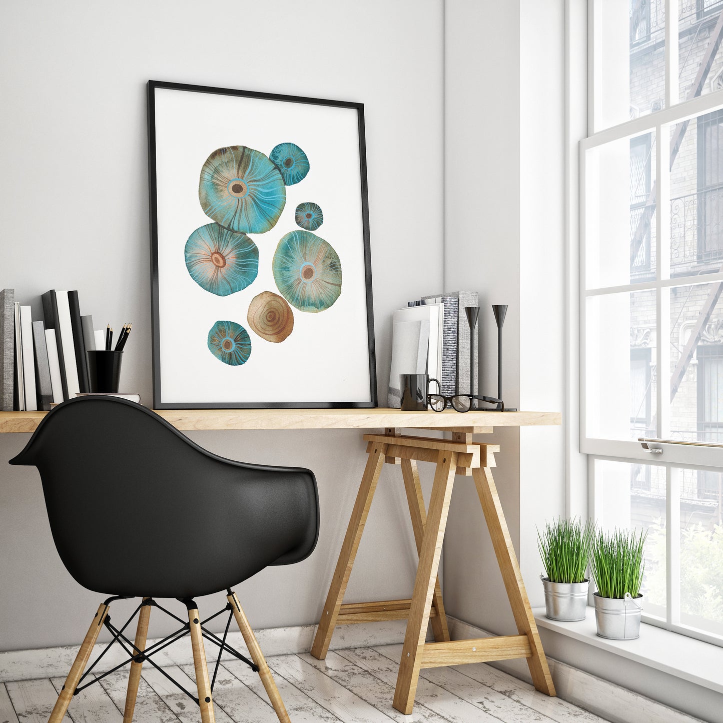 SALTED SAFFRON MILK CAP MUSHROOMS Watercolor Painting Giclée Print #W16