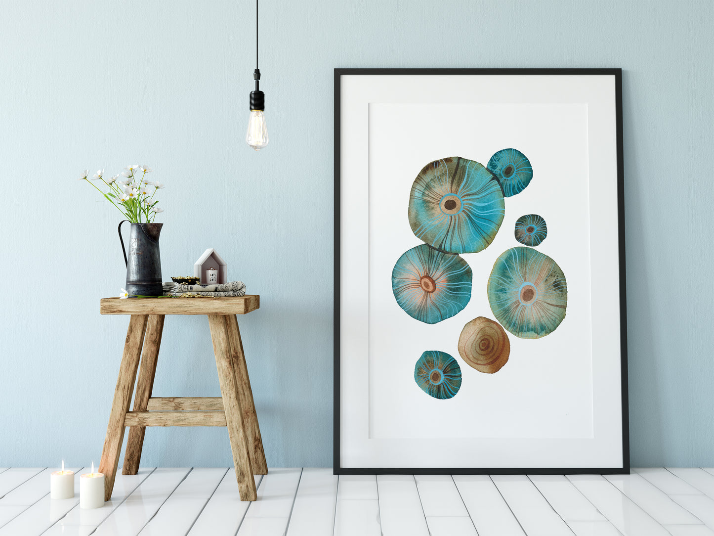 SALTED SAFFRON MILK CAP MUSHROOMS Watercolor Painting Giclée Print #W16