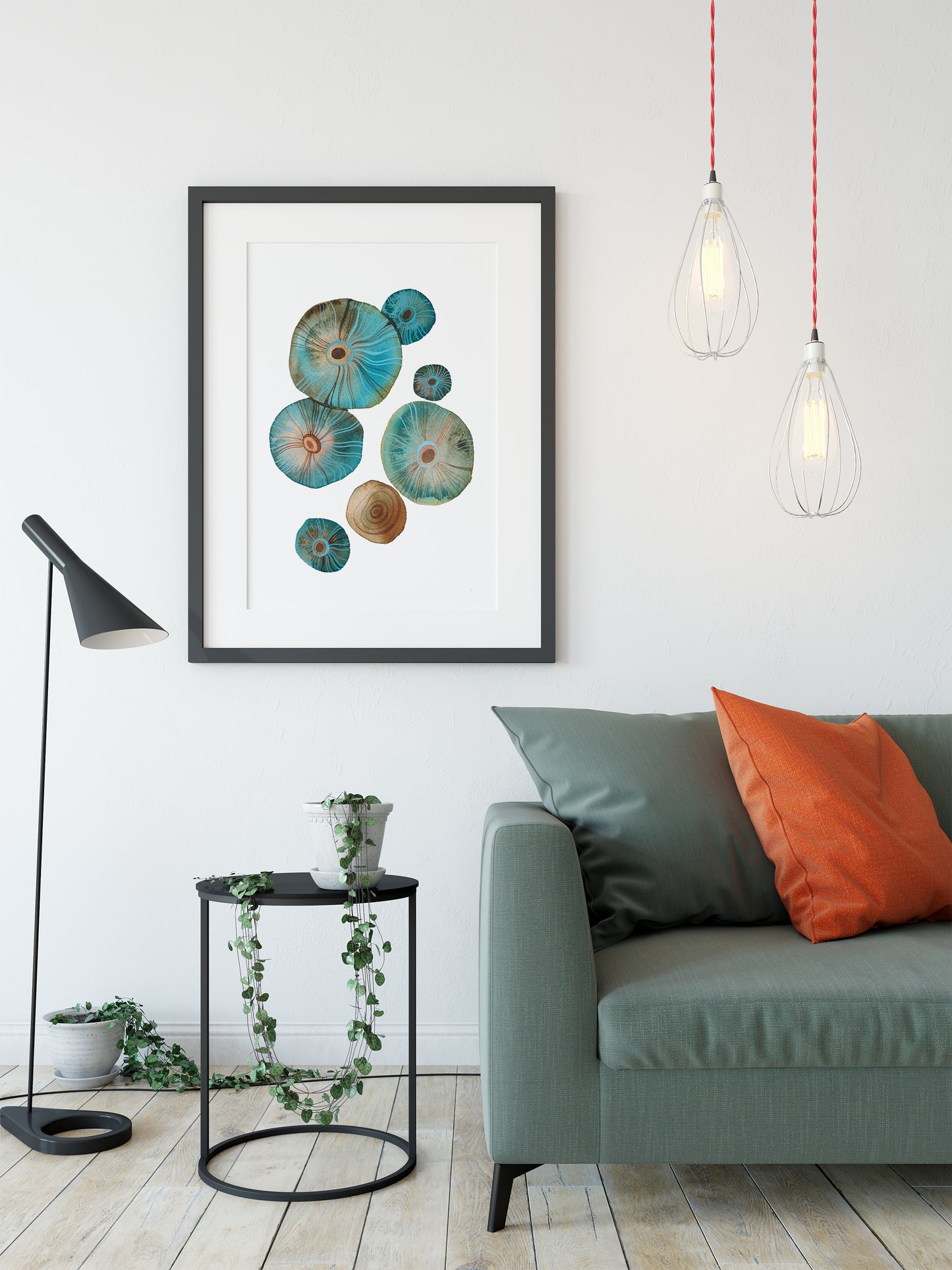 SALTED SAFFRON MILK CAP MUSHROOMS Watercolor Painting Giclée Print #W16