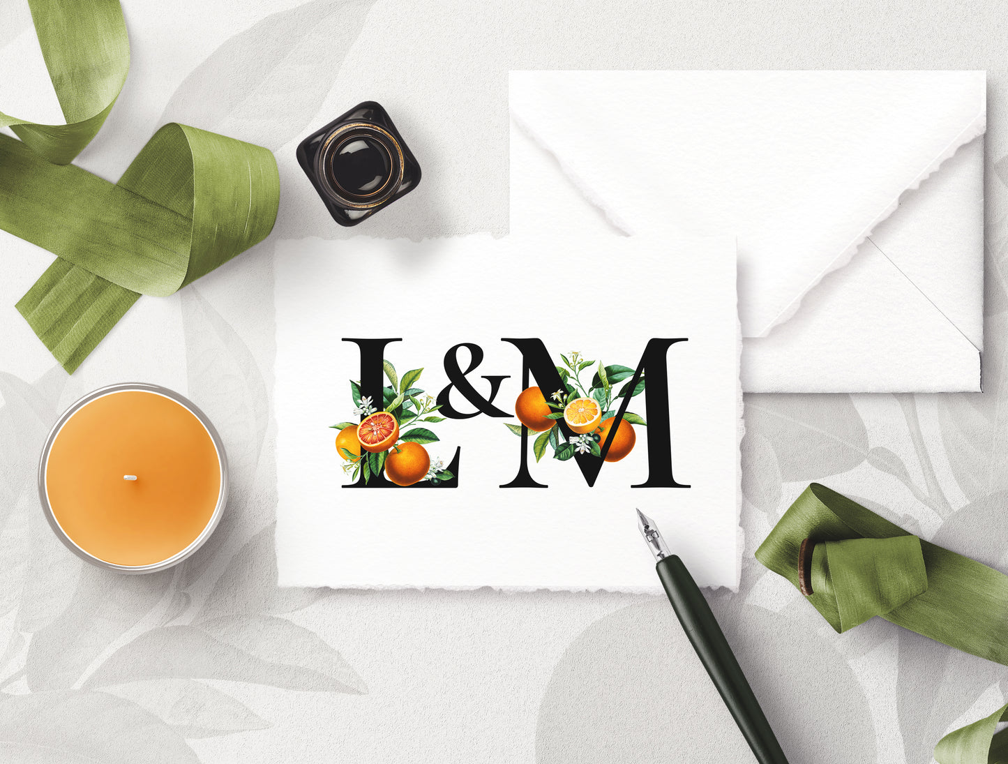 ORANGE Citrus Monogram Alphabet