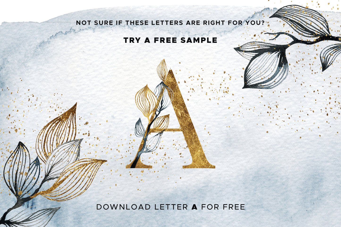 OLA Floral Gold Alphabet