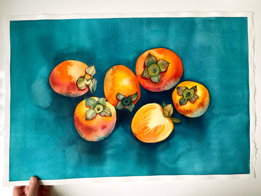 PERSIMMONS Original Watercolor Painting