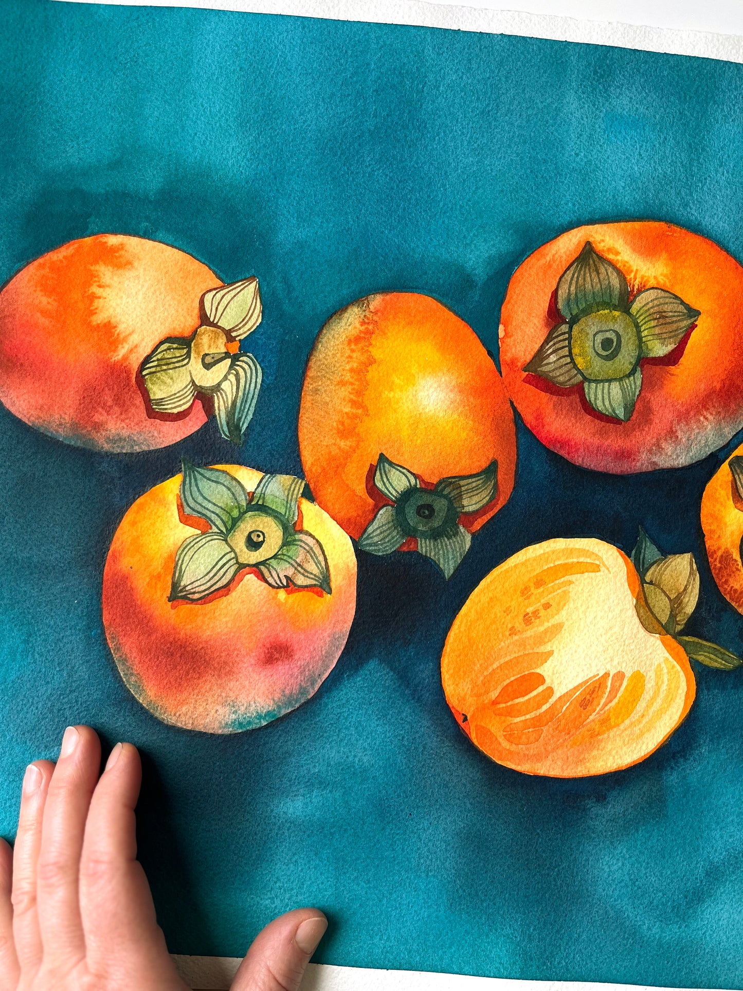 PERSIMMONS Original Watercolor Painting