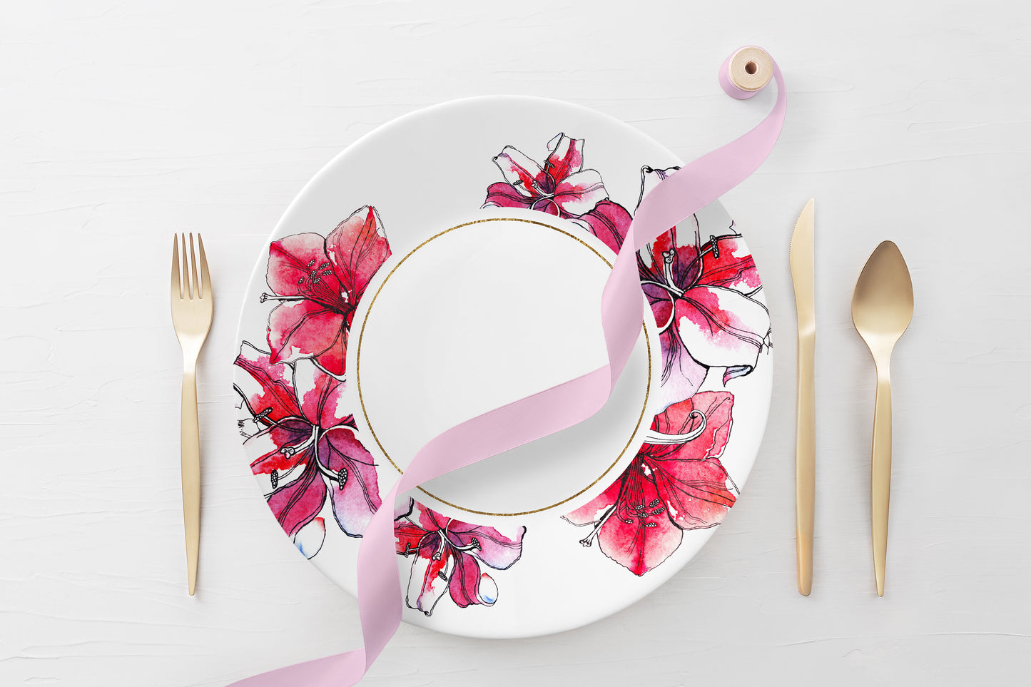 WATERCOLOR RED LILY Graphic Collection