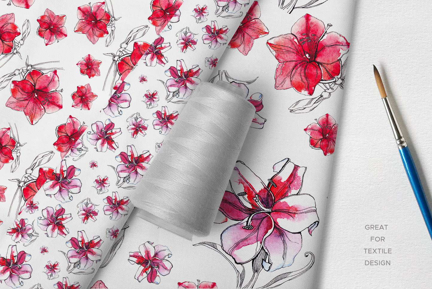 WATERCOLOR RED LILY Graphic Collection