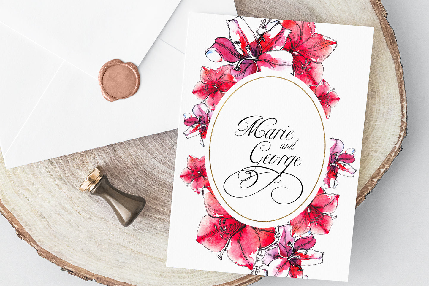 WATERCOLOR RED LILY Graphic Collection