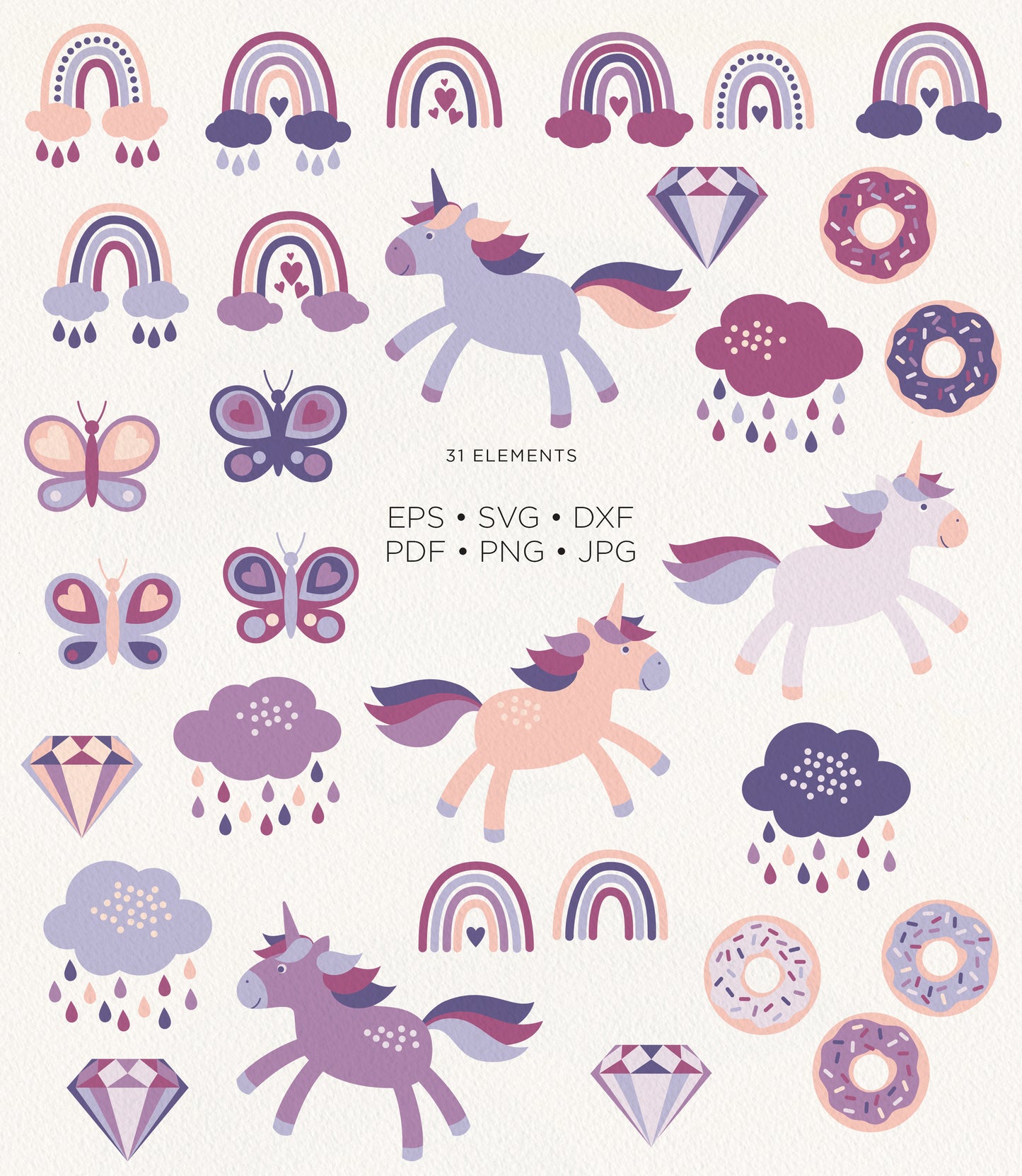 RAINBOW UNICORN Graphics Bundle