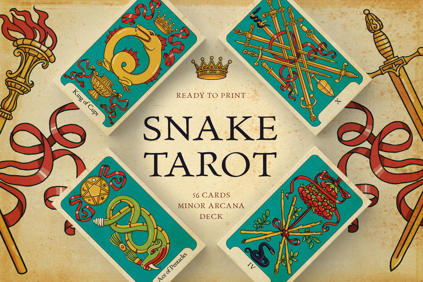 SNAKE TAROT Minor Arcana Deck