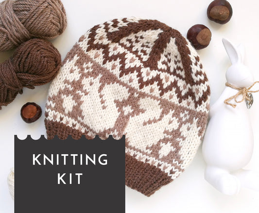 SELBU SQUIRREL Fair Isle Mütze DIY Strickset