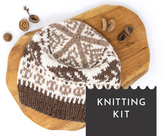 SELBU BEAR Fair Isle Mütze DIY Strickset