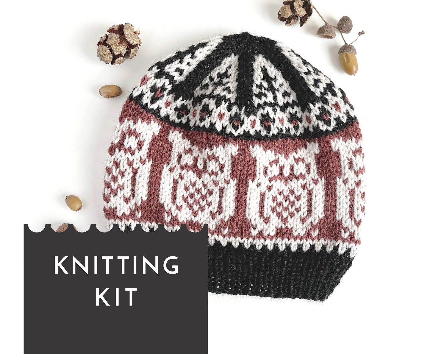 SELBU OWL Fair Isle Mütze DIY Strickset