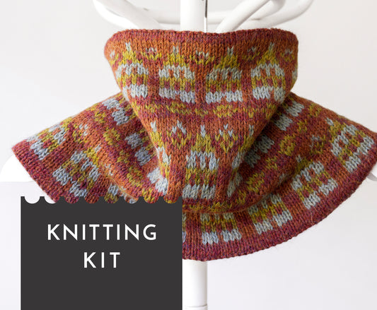 SNOWFLAKE Fair Isle Cowl DIY Strickset mit Alpakawolle