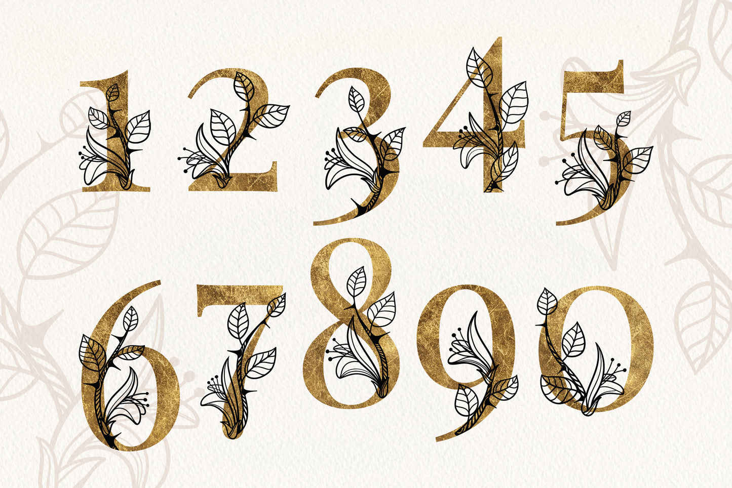 THORN Floral Gold Alphabet