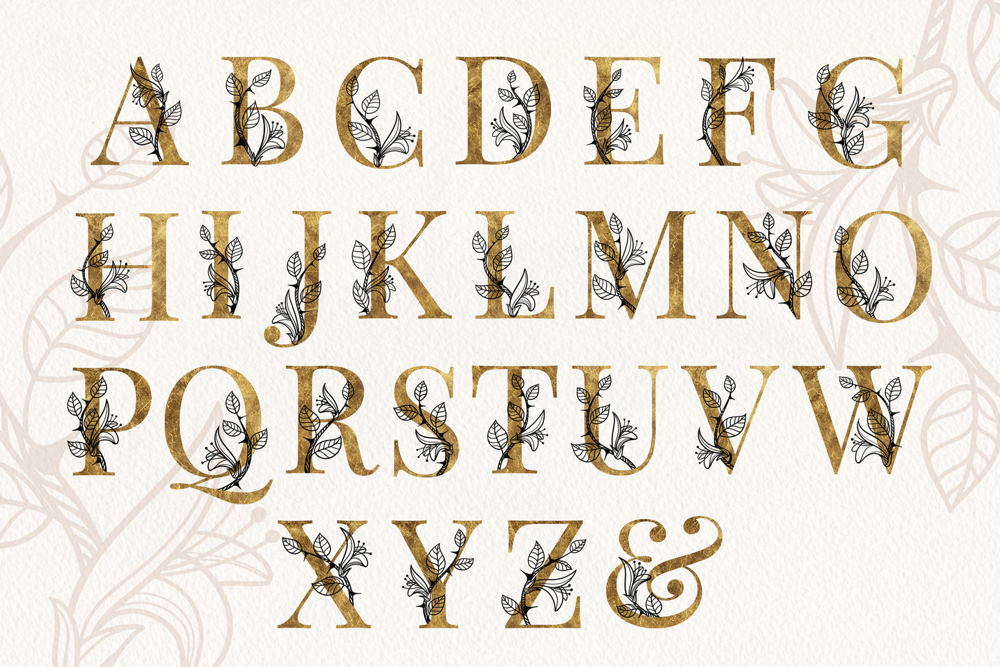 THORN Floral Gold Alphabet