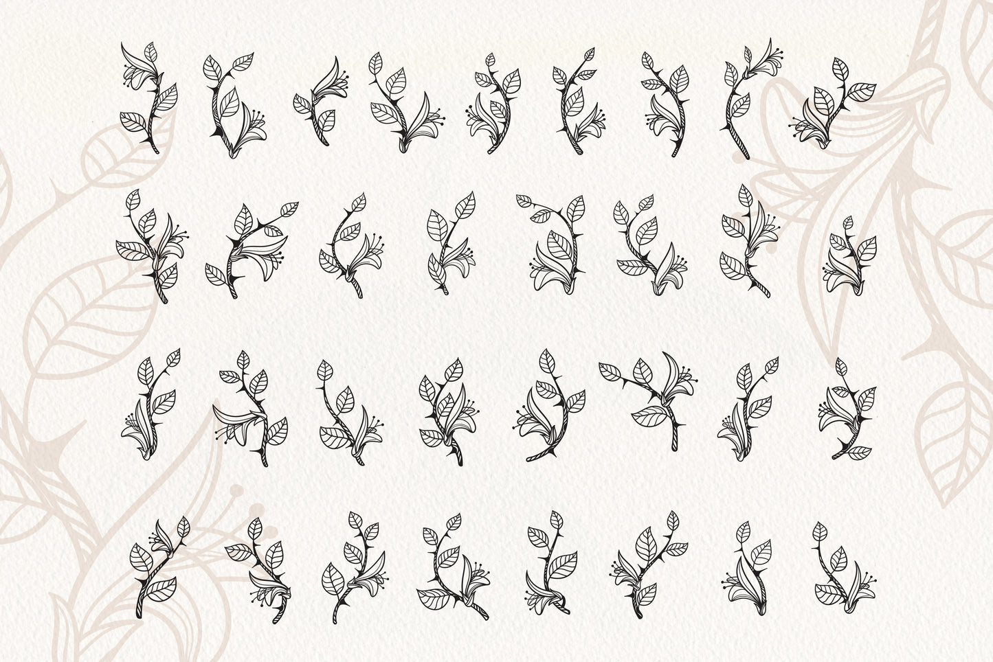 THORN Floral Gold Alphabet