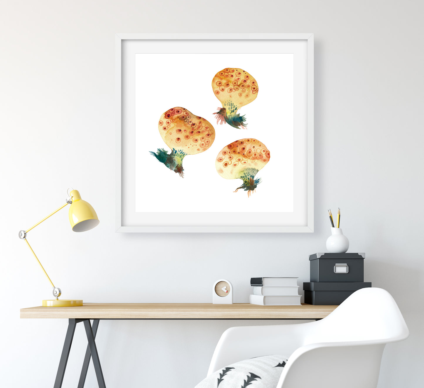 MUSHROOMS Watercolor Painting Giclée Print #W19