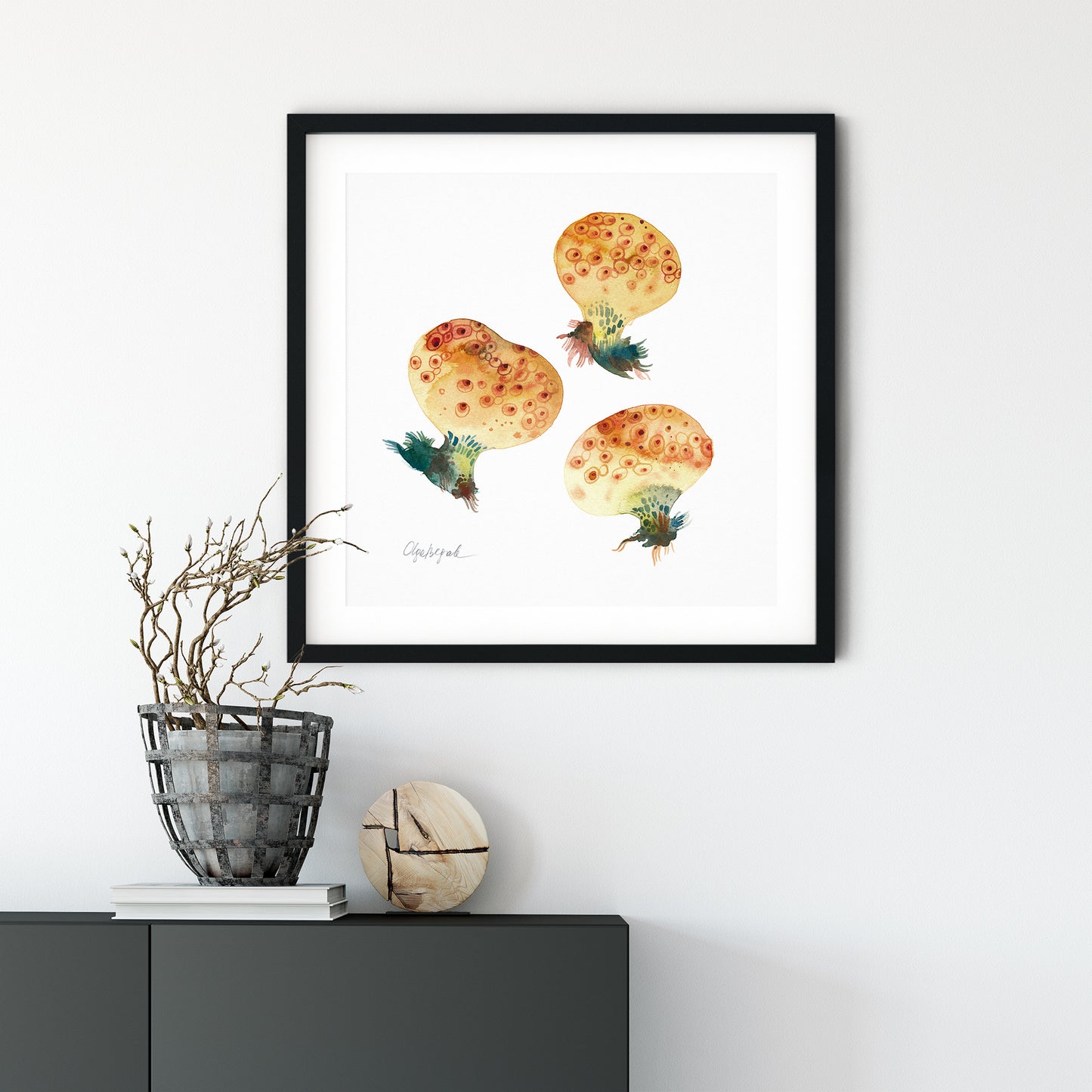 MUSHROOMS Watercolor Painting Giclée Print #W19