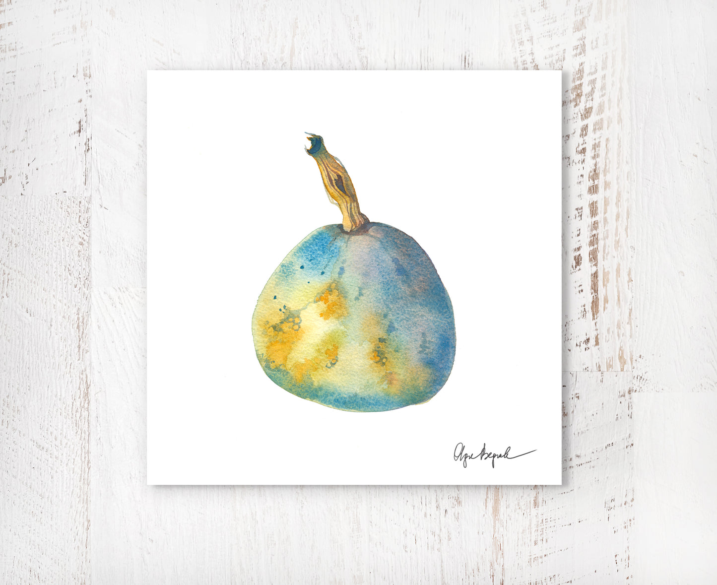 BLUE PUMPKIN Watercolor Painting Giclée Print #W21