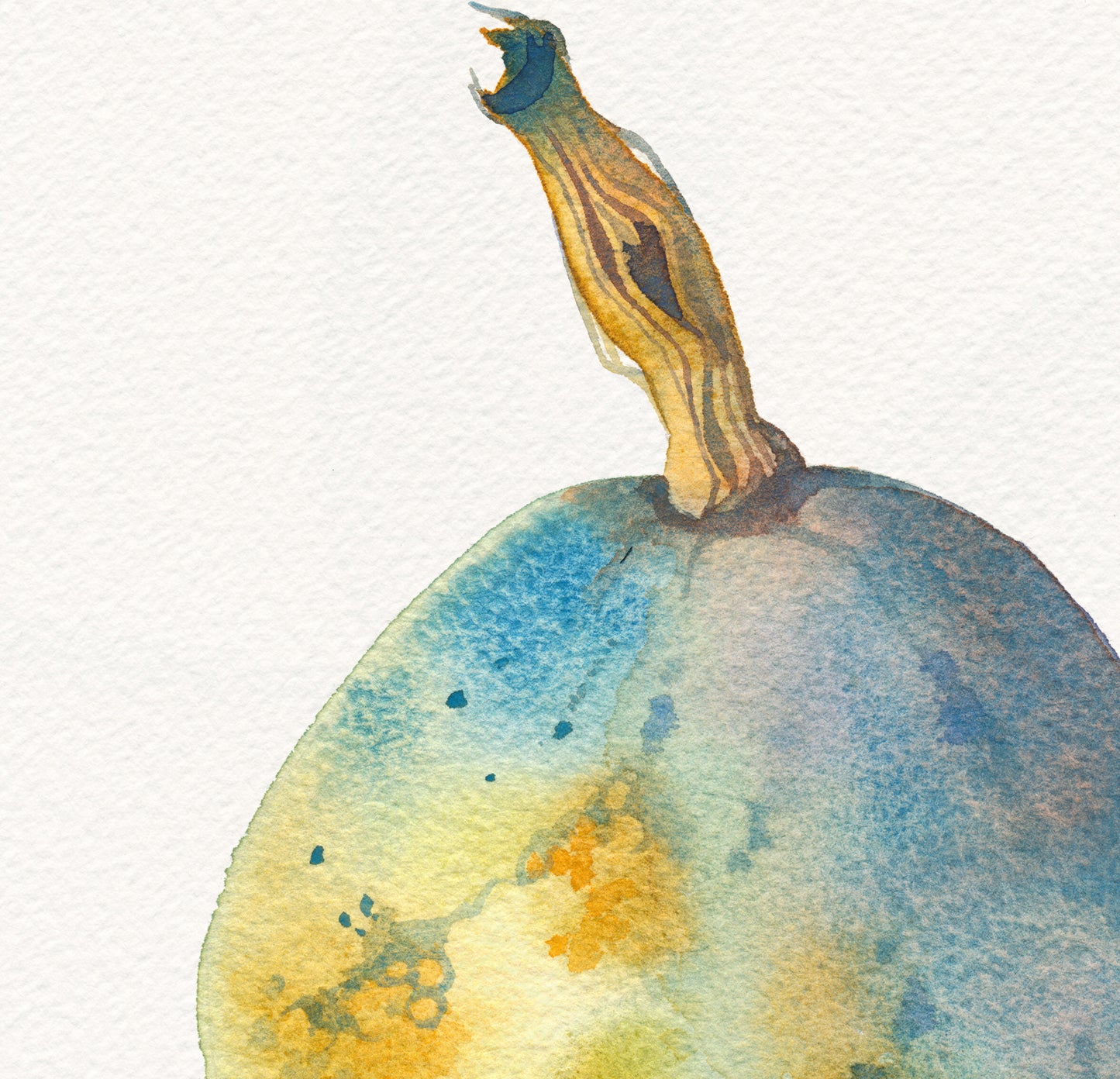 BLUE PUMPKIN Original Watercolor Painting