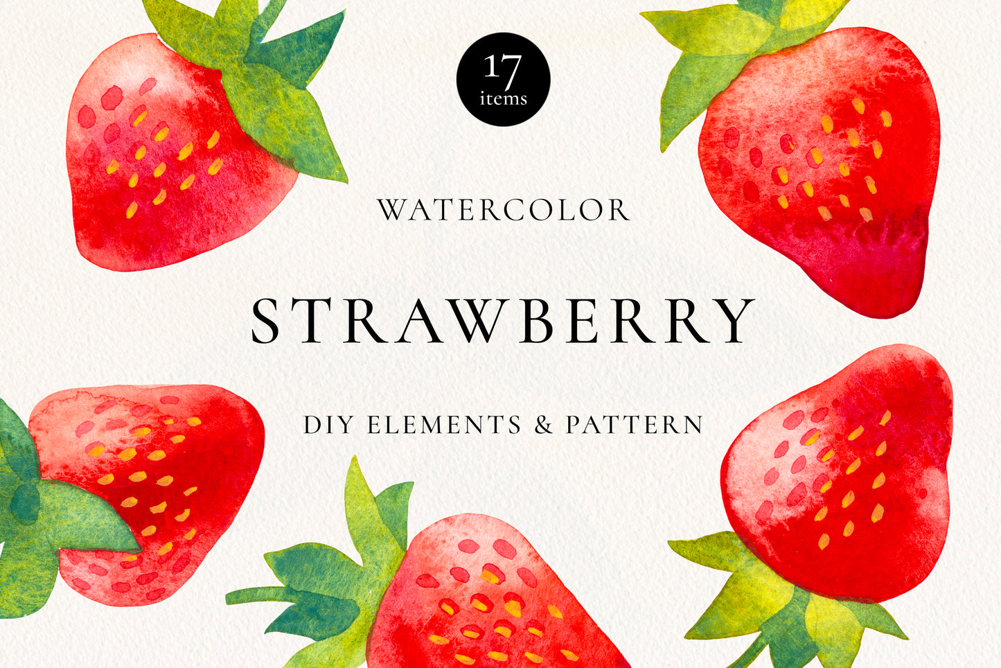 Aquarell Erdbeere Grafiksammlung