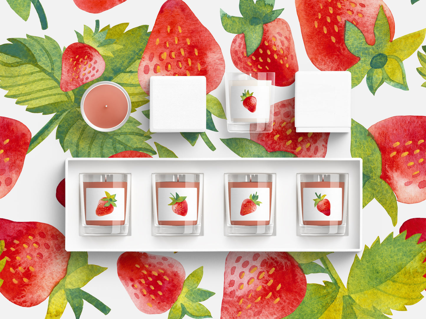 Aquarell Erdbeere Grafiksammlung