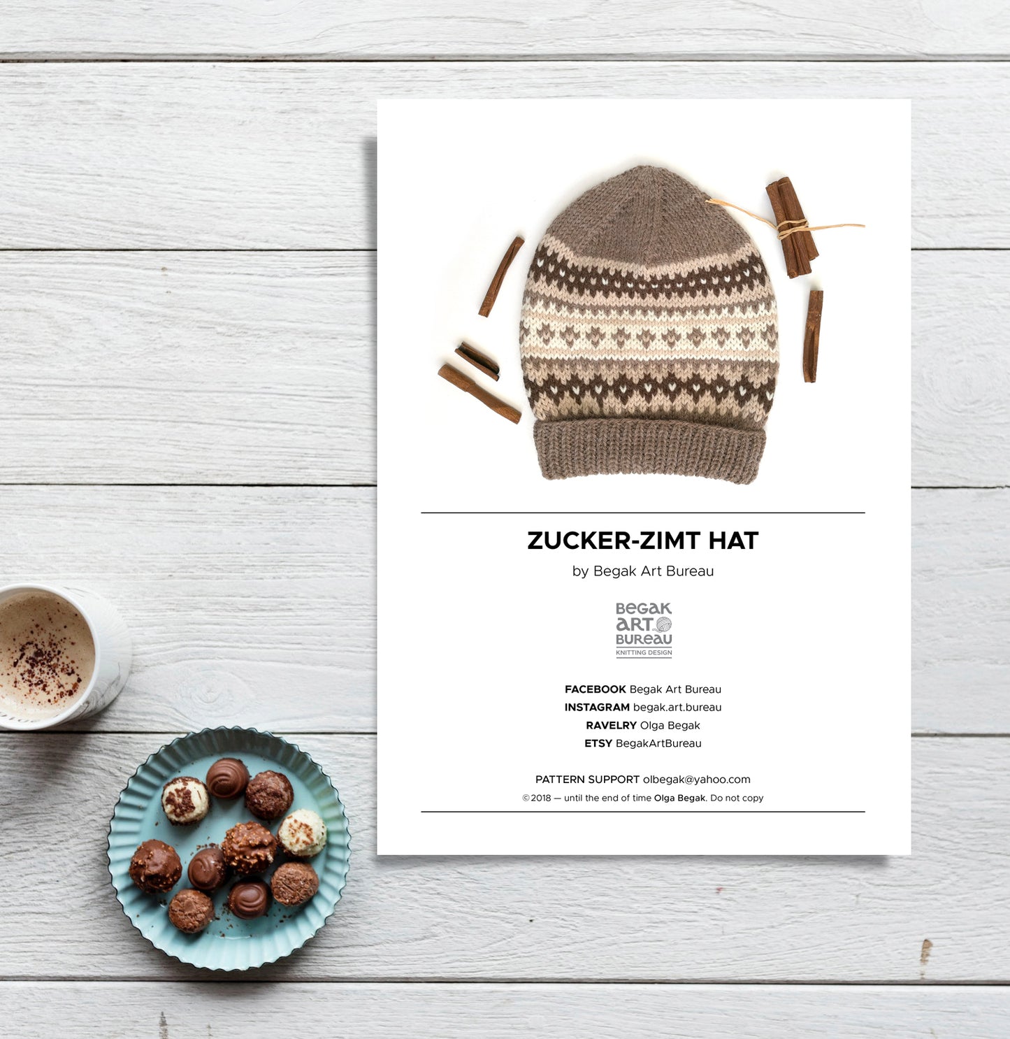 Fair Isle beanie hat knitting pattern