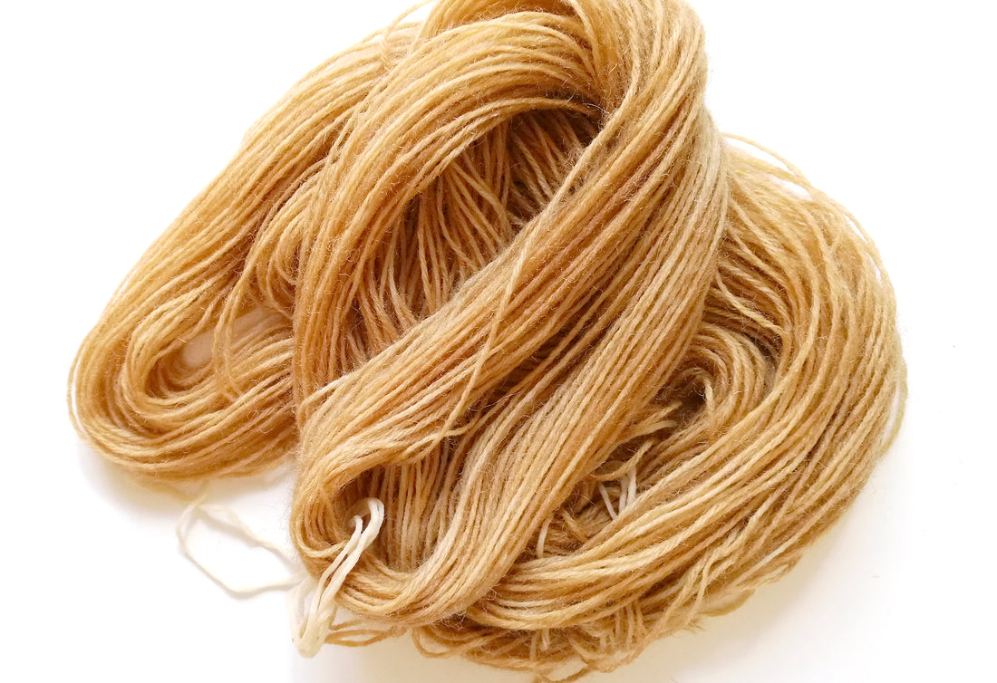 beige wool yarn skein