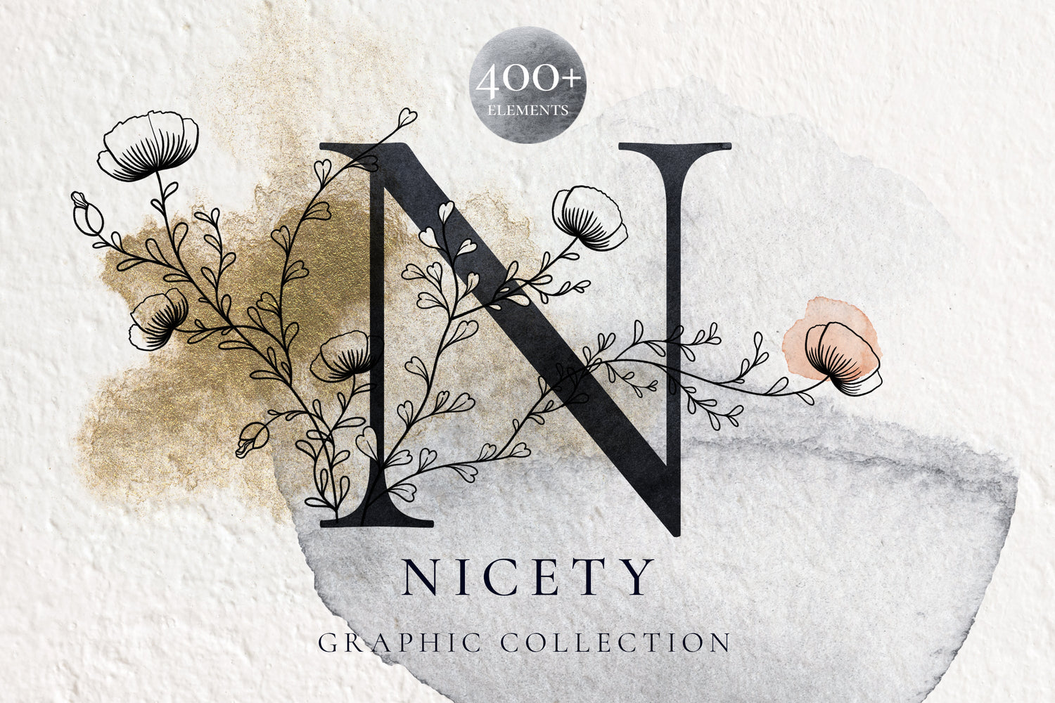 Nicety graphic collection with 400+ elements, cover image