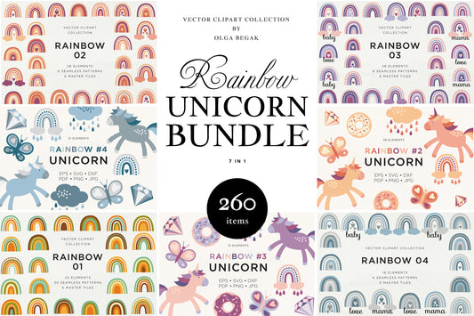 RAINBOW UNICORN Graphics Bundle